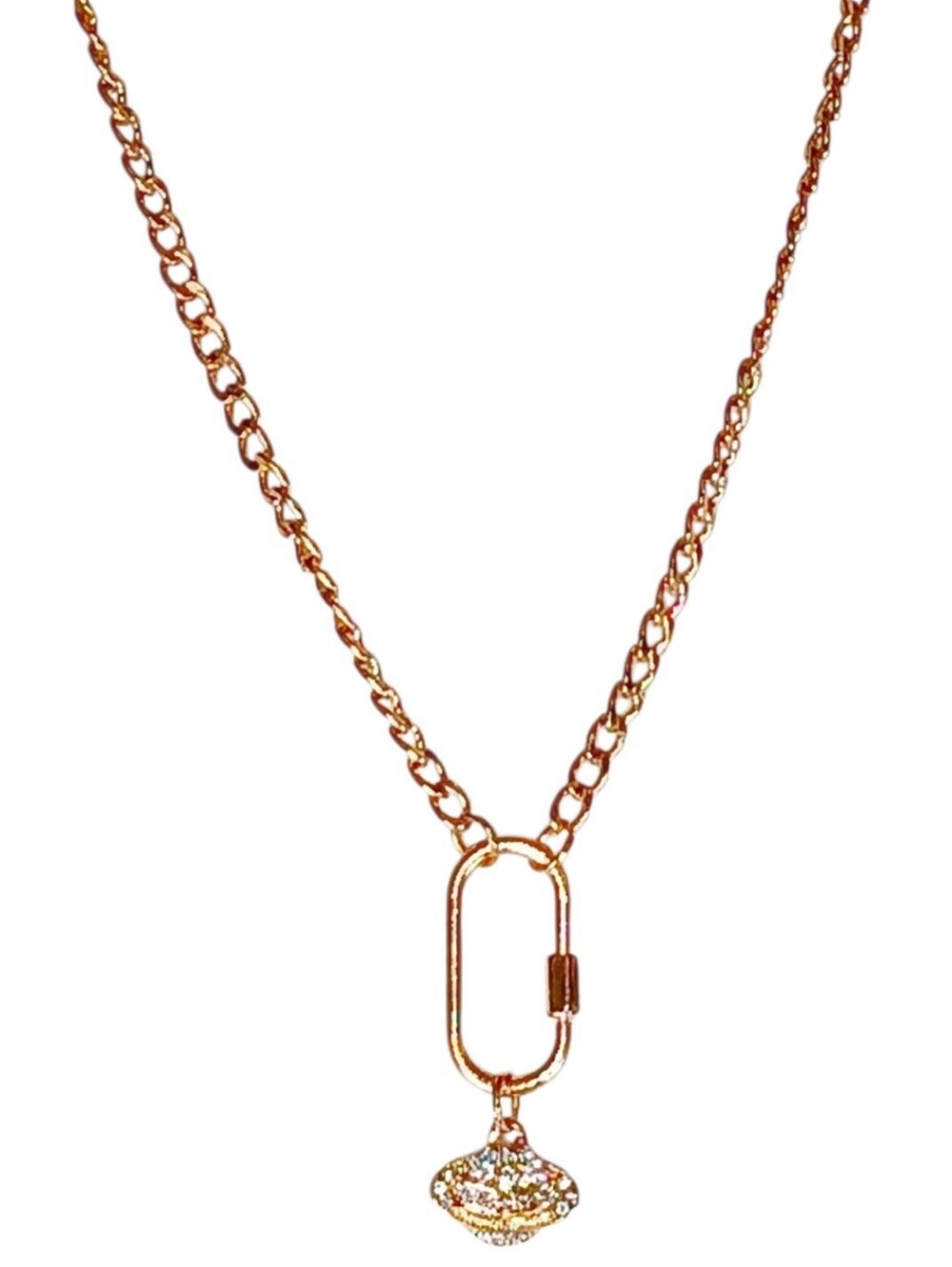 Gold Caribiner Pendant Necklace Star Stud Earrings Mod 60s Astro Core Y2k Core - Picture 3 of 16